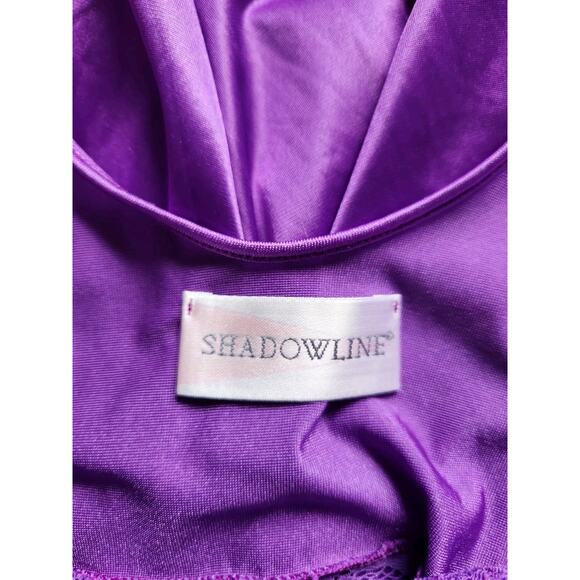 Vintage Shadowline Purple Lace Bodice Nylon Nightgown Women’s Large #31737 - Picture 4 of 9